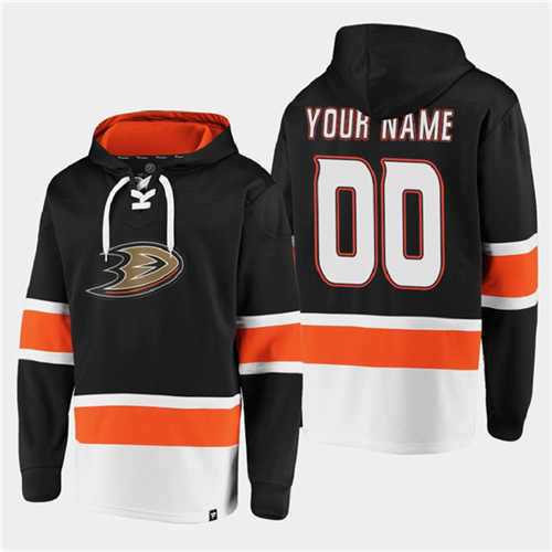 Anaheim Ducks Active Player Custom Black Ageless Must-Have Lace-Up Pullover Hoodie